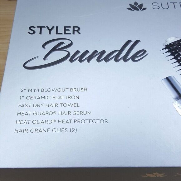 Sutra Limited Edition 7 Pc Styler Bundle Set Blowout Brush Flat Iron Serum Towel - Picture 3 of 7